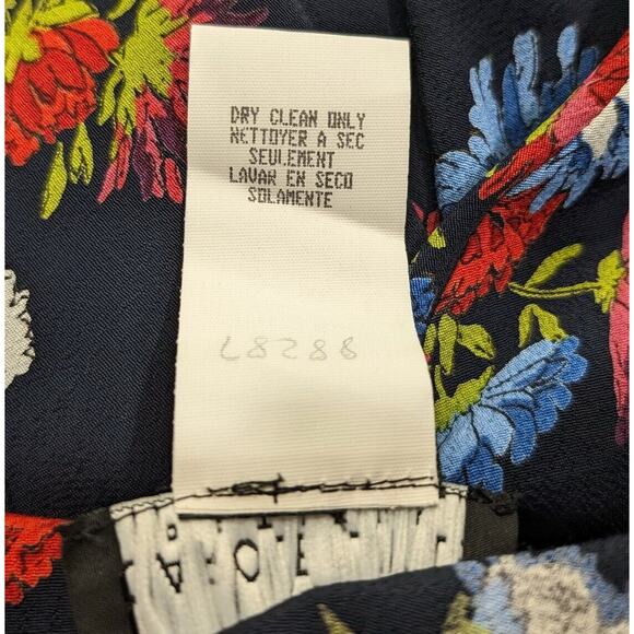 Vintage 90s Top Skirt Set Carole Little Floral Art to Wear Size 8 10 Petite Flaw - Picture 15 of 16